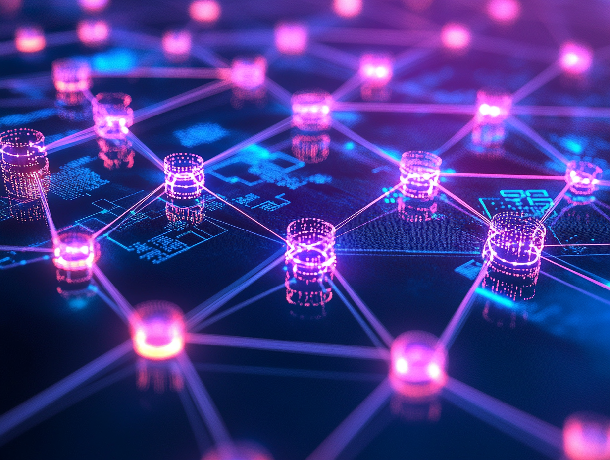 Abstract representation of interconnected nodes. Illustration