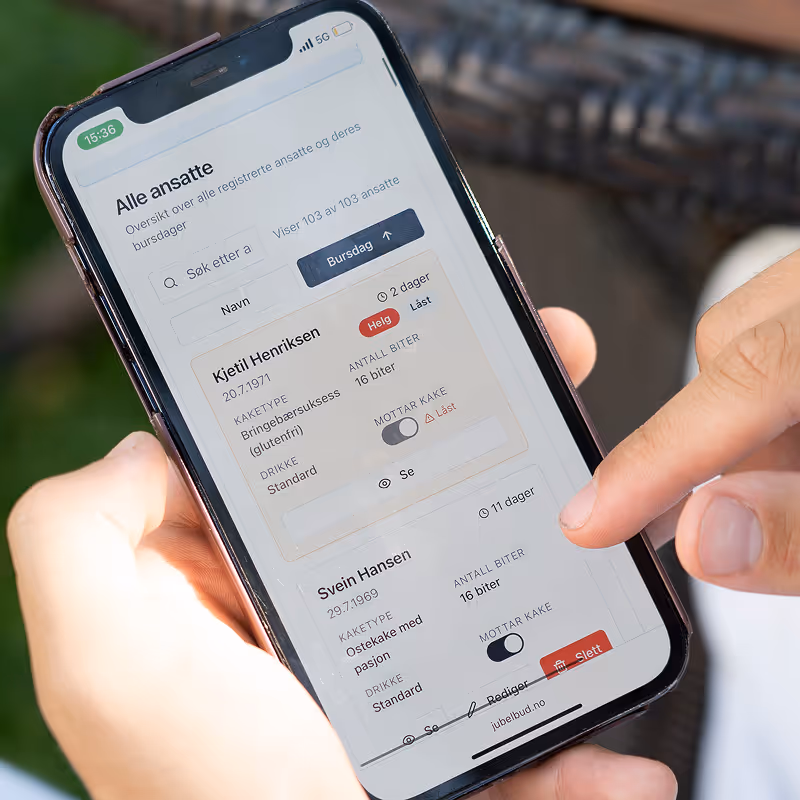 Jubelbuds automatiske kakeleveringer styres enkelt fra en mobil
