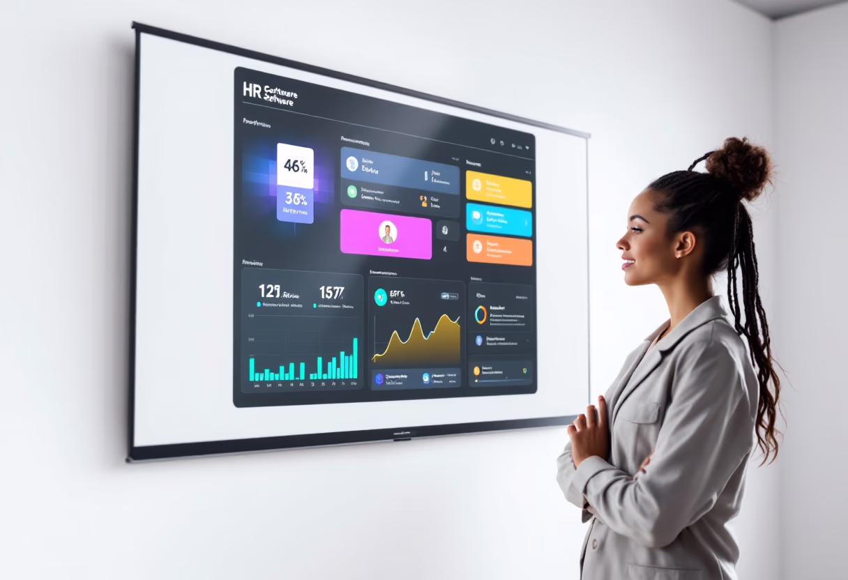 [interface] image of employee interacting with hr software (for a hr tech)