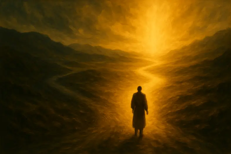 Two roads, one dark, one light. Fear the dark.