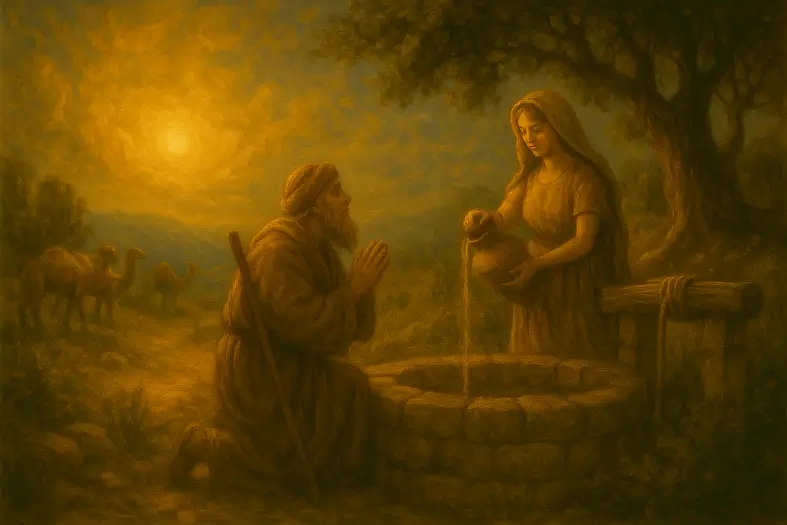 Eliezer at the well with Rivka