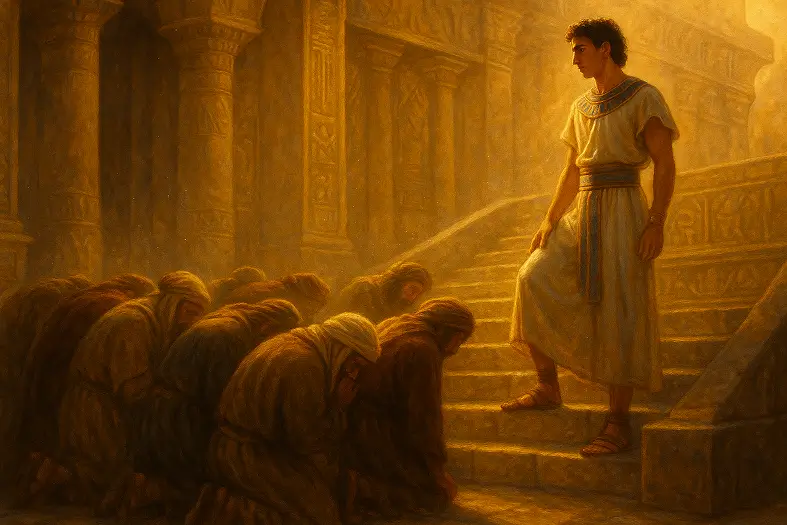 Yosef's brother bowing to him in Egypt not knowing his identity.