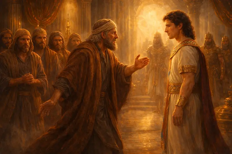 Yehuda taking a step forward to Yosef