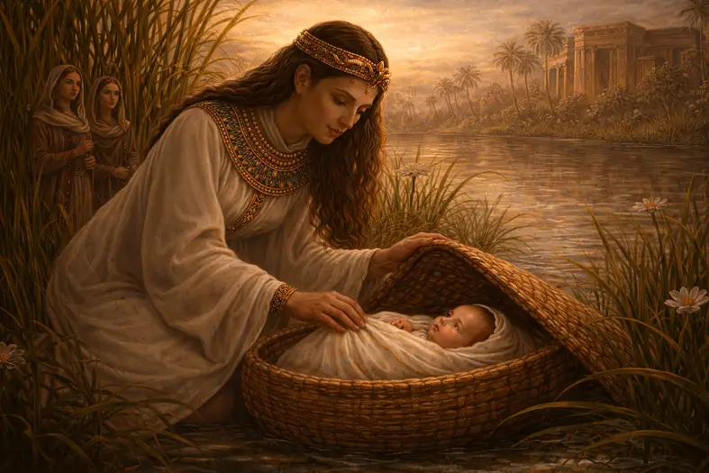 Bas Pharaoh (Batya) saving Moshe by the Nile
