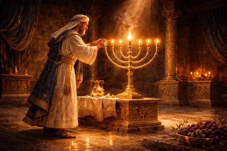 Lighting the Menorah in the Mashkan