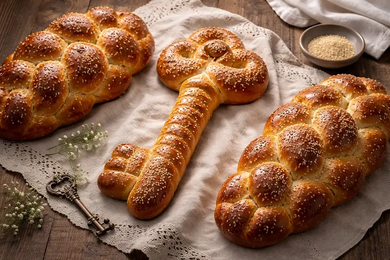The שְׁלִיסֶל חַלָּה (key-shaped challah)