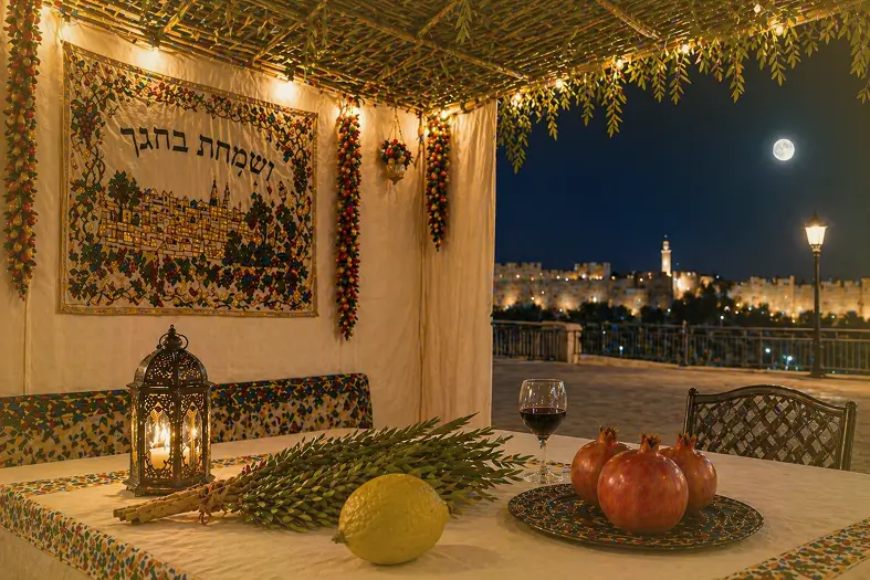 Sukkah at night