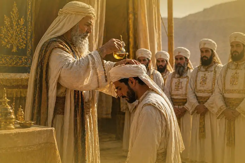 Moshe Rabbeinu anointing Kohanim