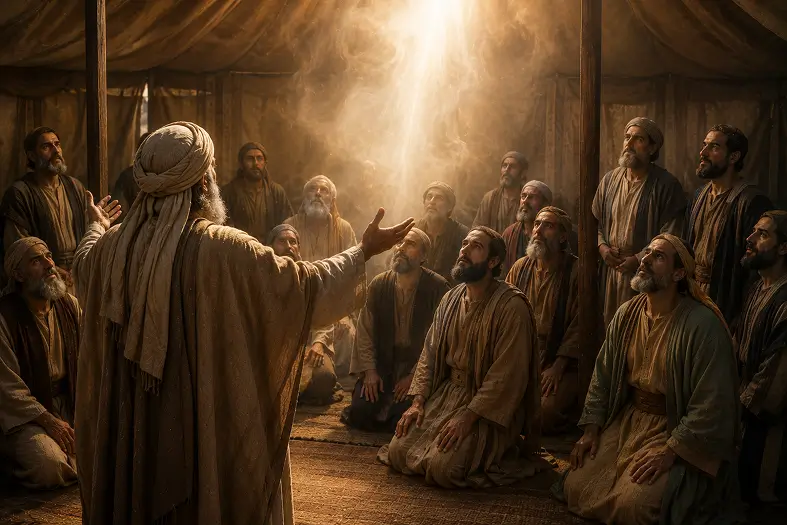 Moshe appointing Sanhedrin