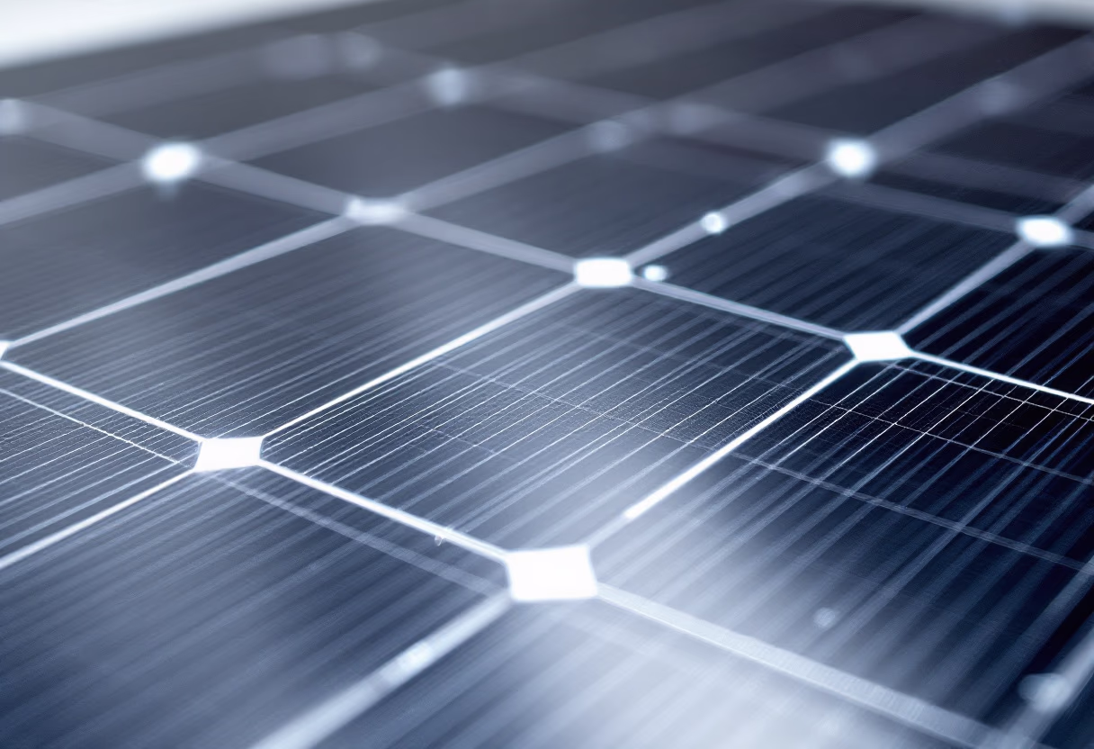 close-up view of solar panel texture
