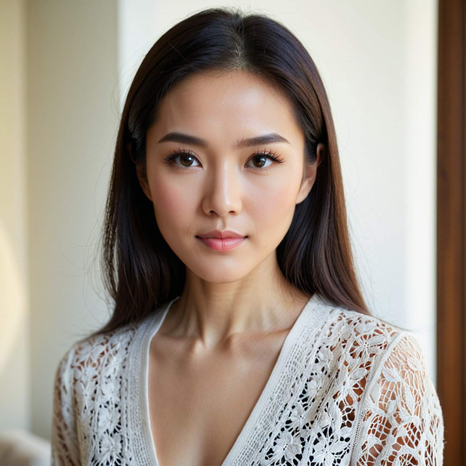 A picture of a stunning asian AI influencer made with the Fannabe AI Influencer generator. 