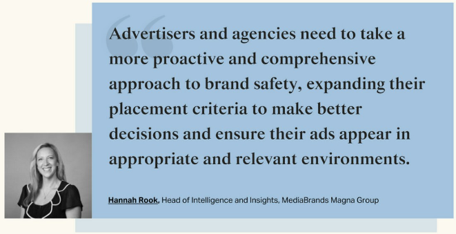 Hannah Rook with a message calling for better brand safety decisions.