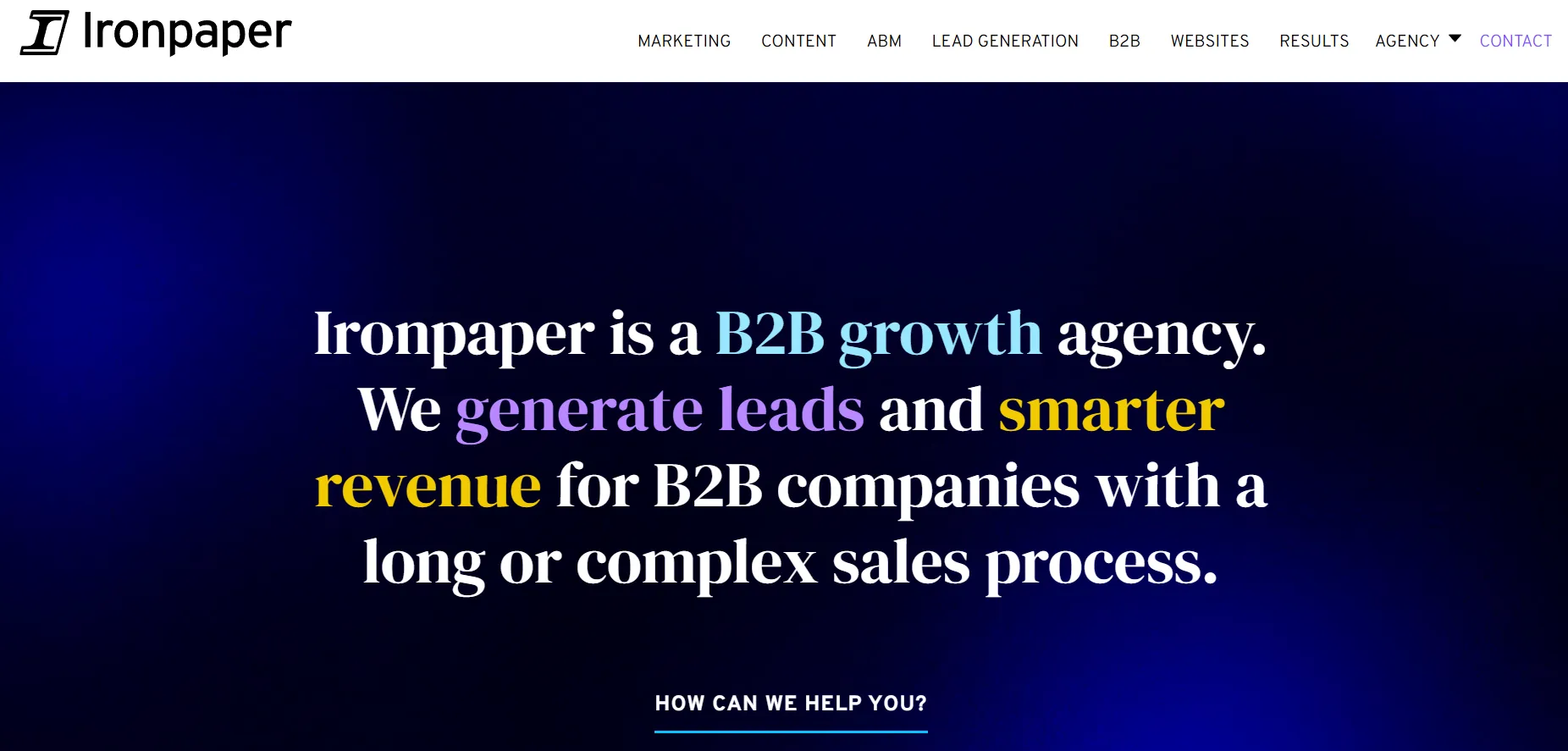 B2B Marketing Agency for enterprises - Ironpaper