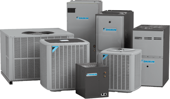 Daikin HVAC units and air conditioning systems in various sizes