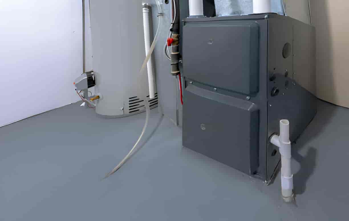 Water heater and electrical box with connected pipes and wiring