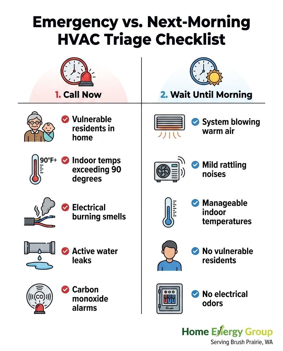 Emergency vs. Next-Morning HVAC Triage Checklist