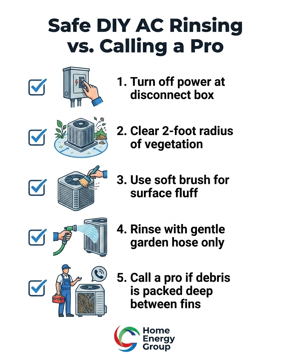 Safe DIY AC Rinsing vs. Calling a Pro