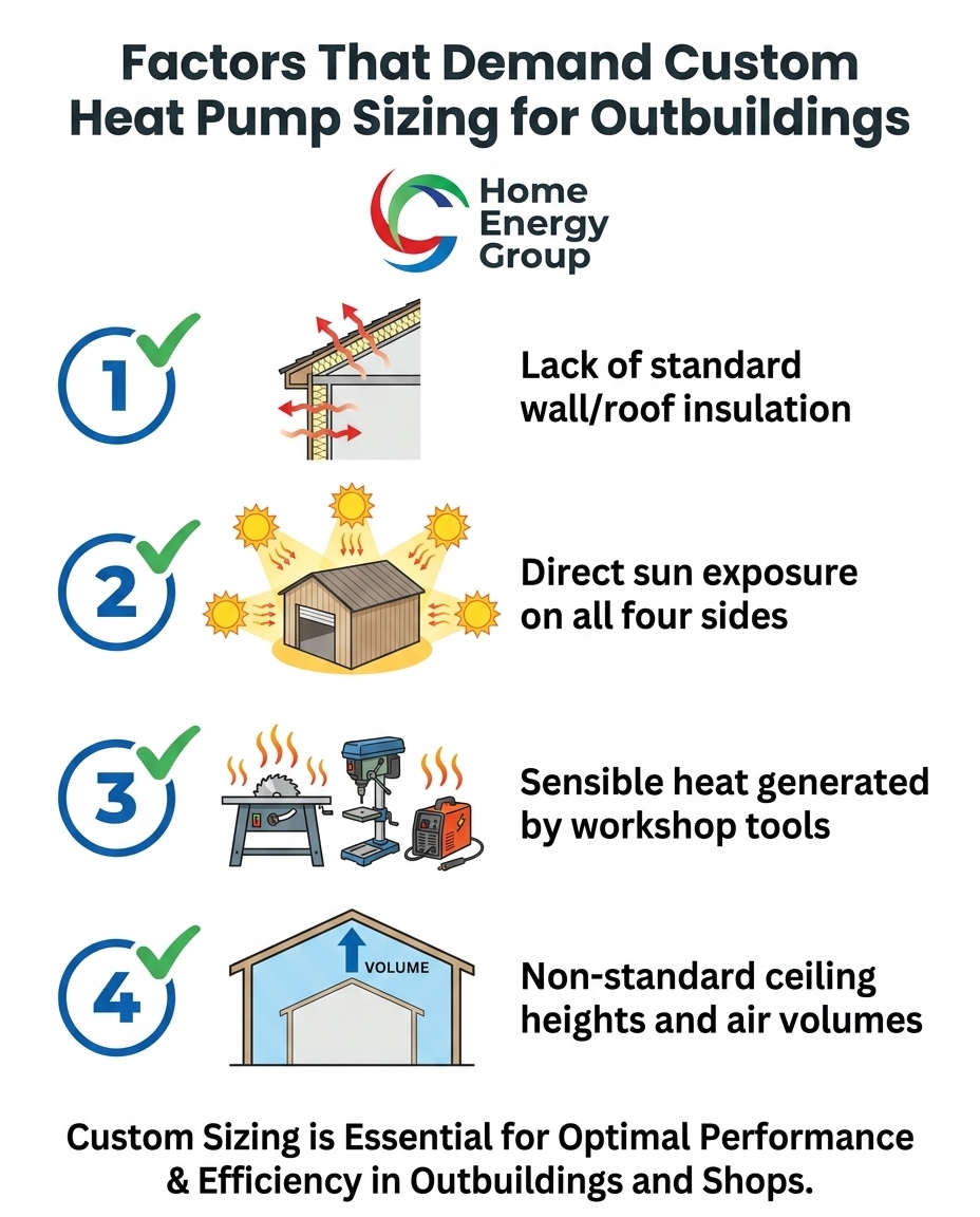 Factors That Demand Custom Heat Pump Sizing for Outbuildings