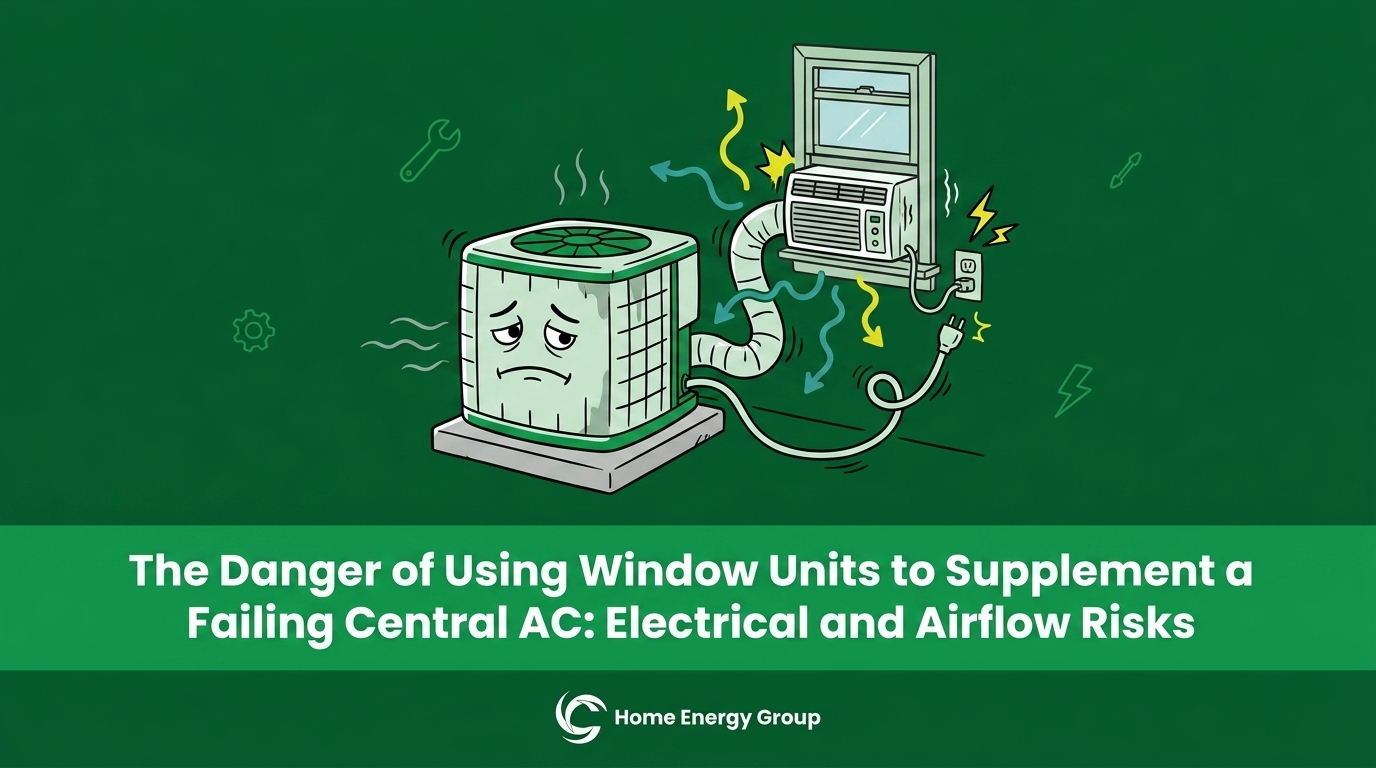 The Danger of Using Window Units to Supplement a Failing Central AC: Electrical and Airflow Risks — featured image