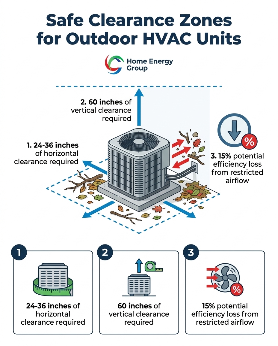 Safe Clearance Zones for Outdoor HVAC Units