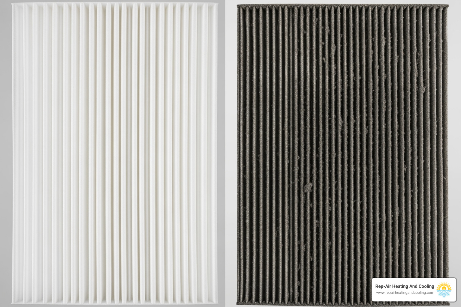clean and dirty air filter - furnace installation langley bc