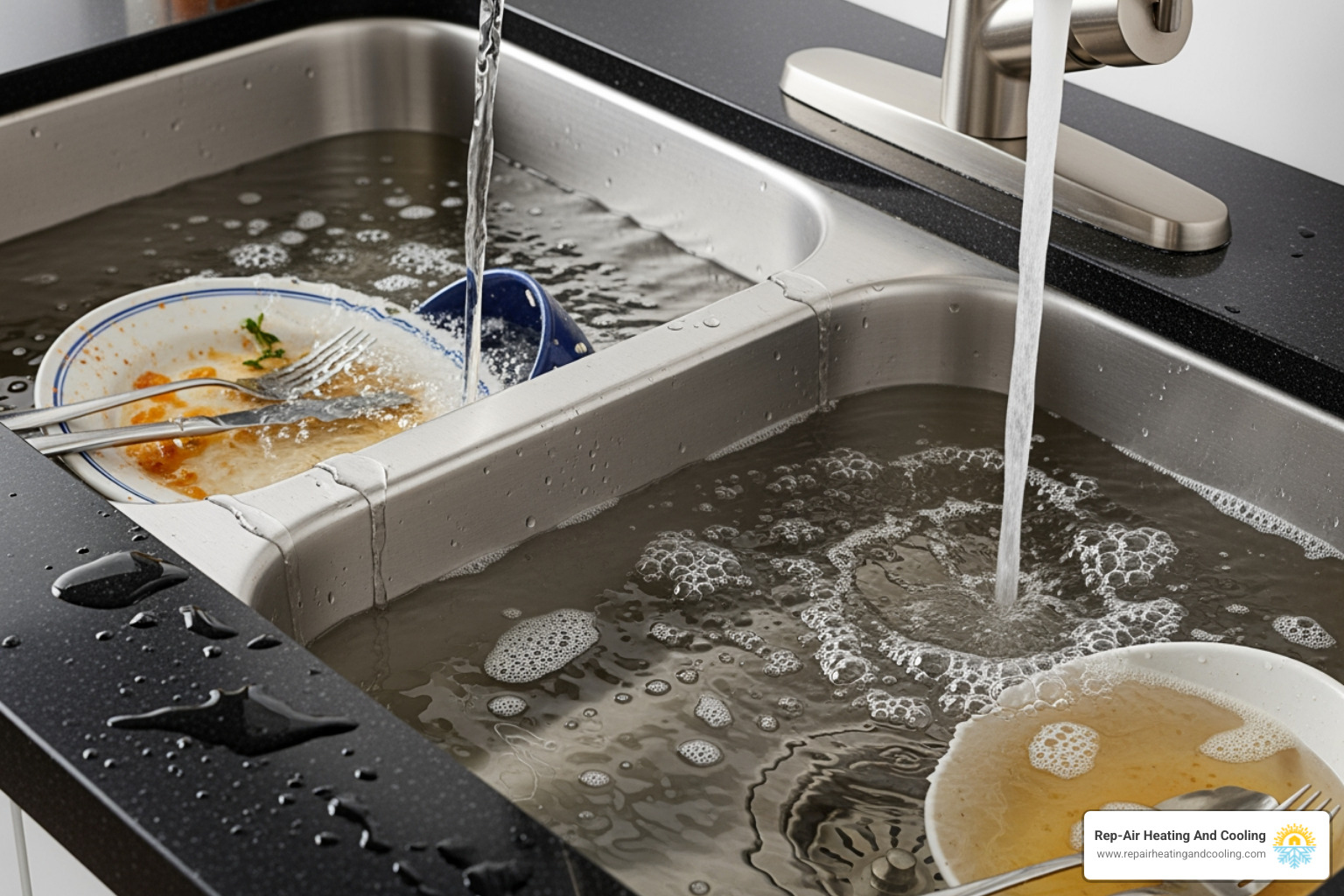 water backing up into a double kitchen sink - My kitchen sink has a slow drain. Who can I call for a fix in Walnut Grove? water backing up into a double kitchen sink - My kitchen sink has a slow drain. Who can I call for a fix in Walnut Grove?