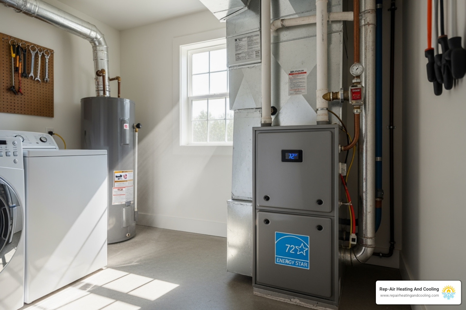 An ENERGY STAR certified furnace logo prominently displayed, signifying high efficiency and environmental friendliness. - furnace replacement mission bc