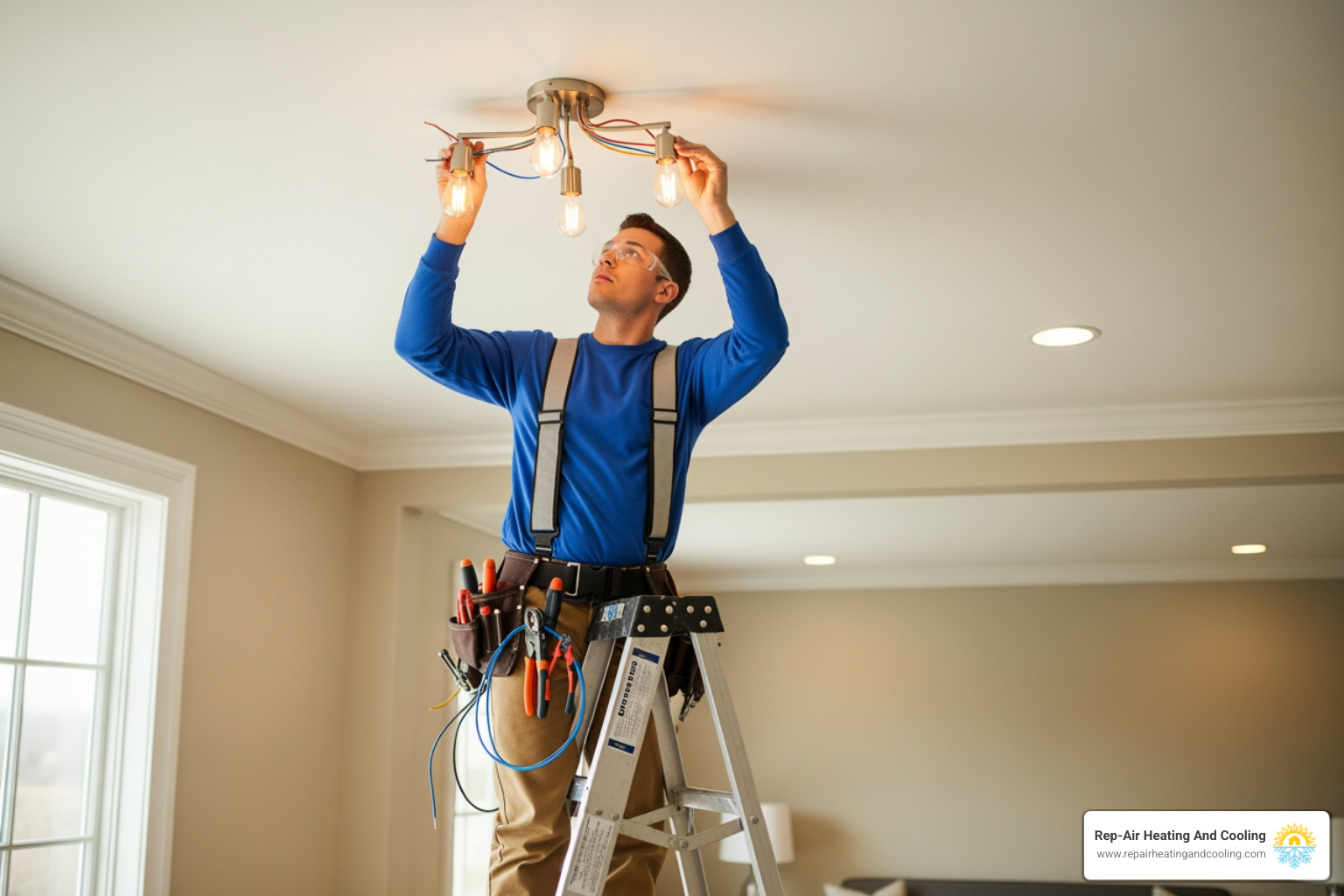 licensed electrician installing a modern light fixture in a home - electrician mission bc licensed electrician installing a modern light fixture in a home - electrician mission bc