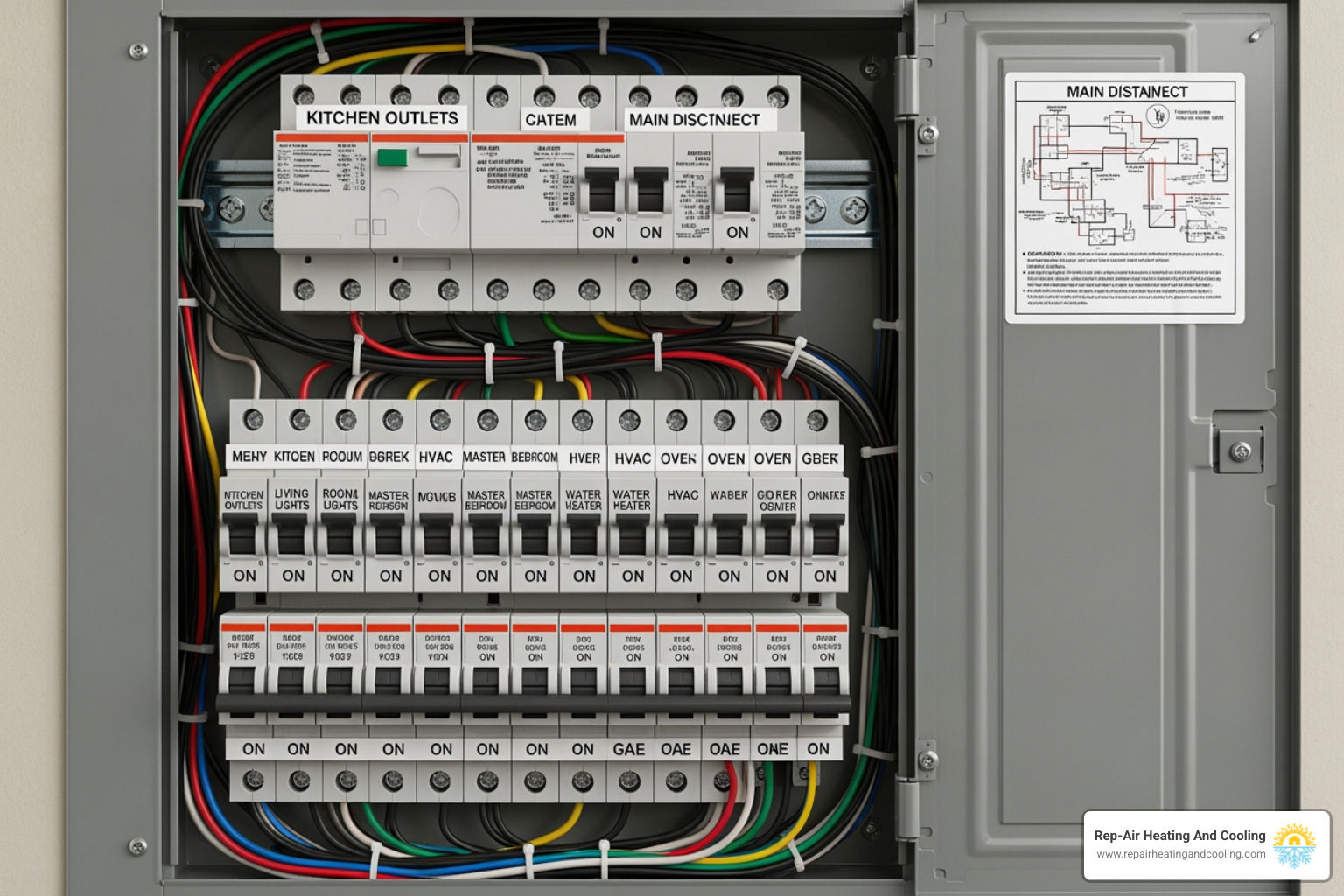 a modern, neatly organized electrical breaker panel - electrician pitt meadows bc