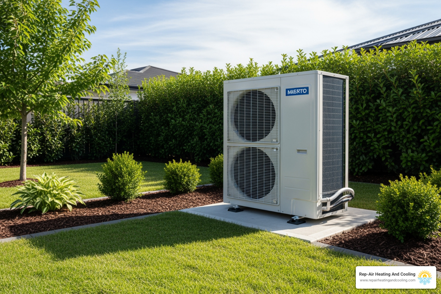 a clean heat pump outdoor unit in a well-maintained yard - heat pump blowing cold air in fort langley, bc