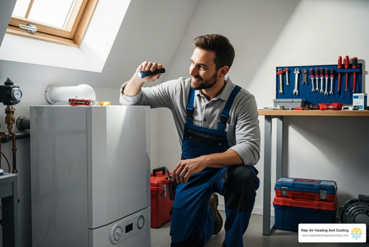 infographic showing five key benefits of annual boiler maintenance with icons: a shield for safety and carbon monoxide prevention, a gauge showing improved efficiency and lower fuel costs, a dollar sign representing cost savings of up to 15 percent annually, a calendar marking extended system longevity of 20 plus years, and a checkmark indicating maintained warranty validity - boiler maintenance in West Abbotsford, BC