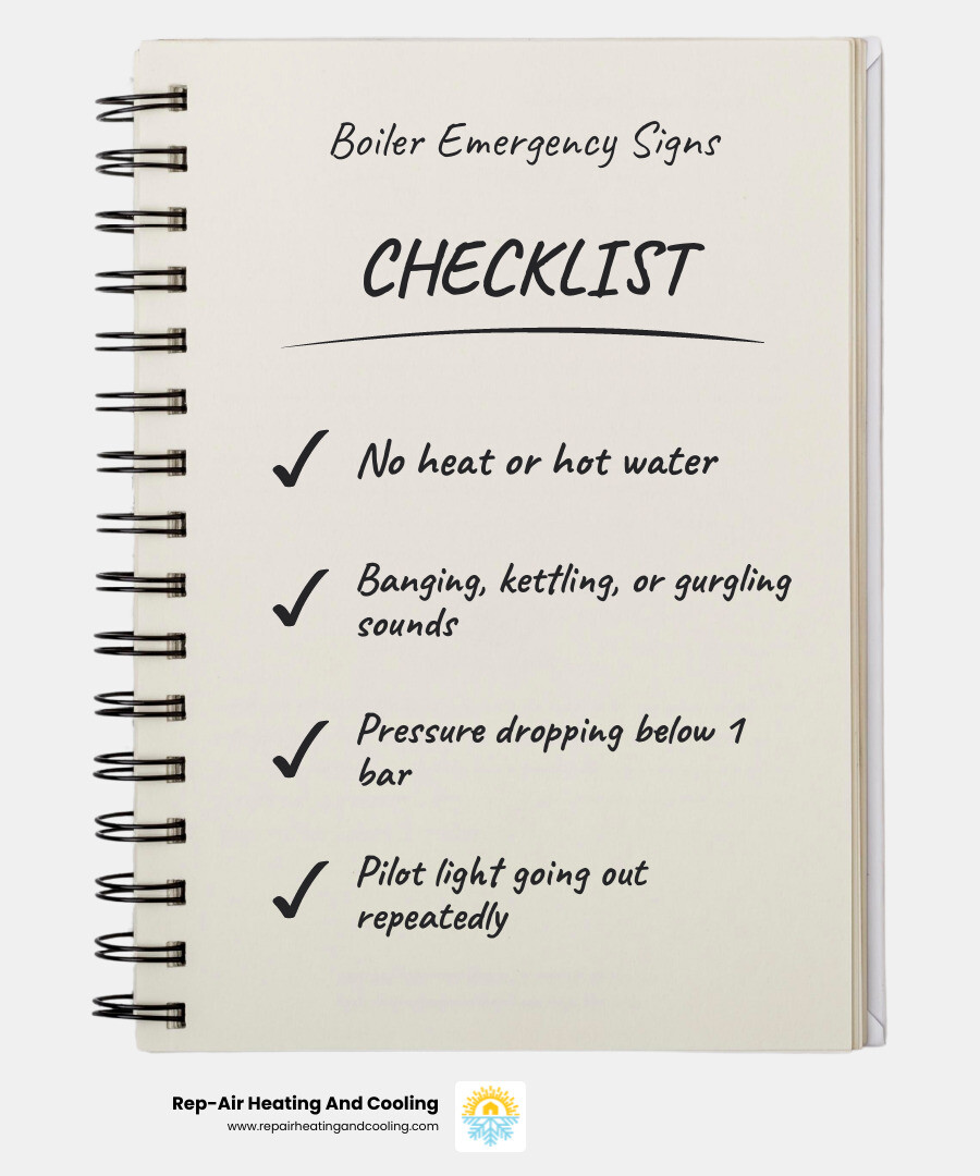 Infographic showing signs of a boiler emergency and what a same-day tune-up includes in East Maple Ridge BC - emergency Infographic showing signs of a boiler emergency and what a same-day tune-up includes in East Maple Ridge BC - emergency