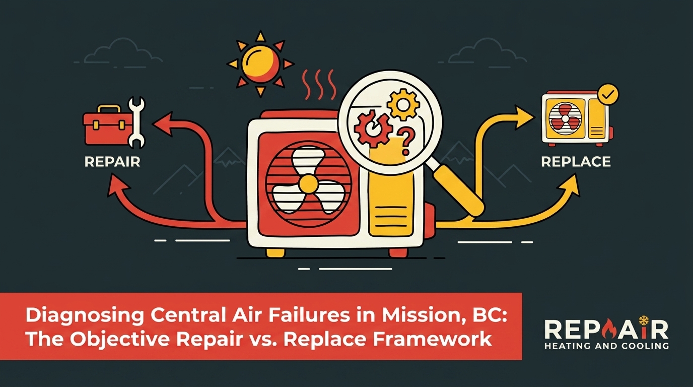 Diagnosing Central Air Failures in Mission, BC: The Objective Repair vs. Replace Framework — featured image