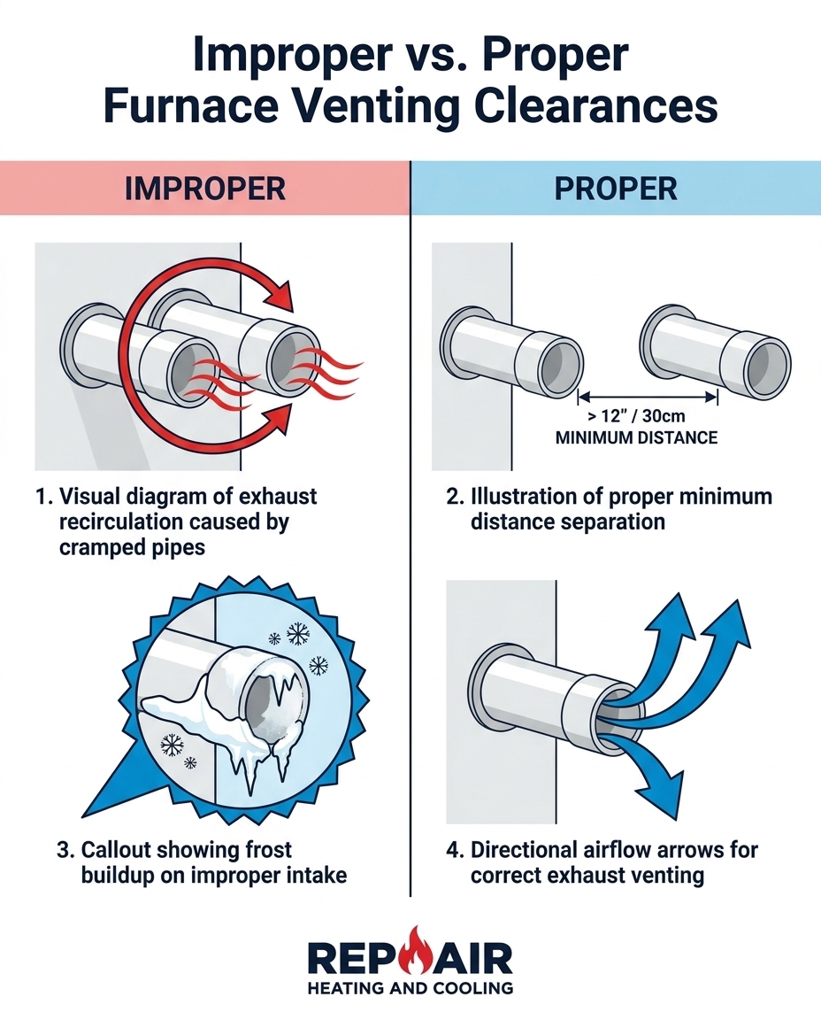Improper vs. Proper Furnace Venting Clearances