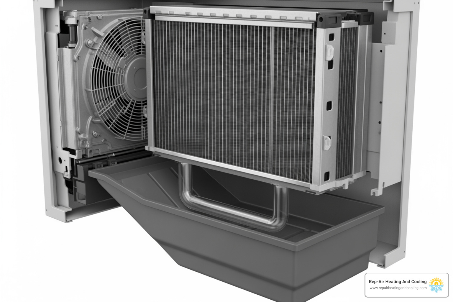 internal components of a heat pump's indoor unit - heat pump leaking water in langley, bc
