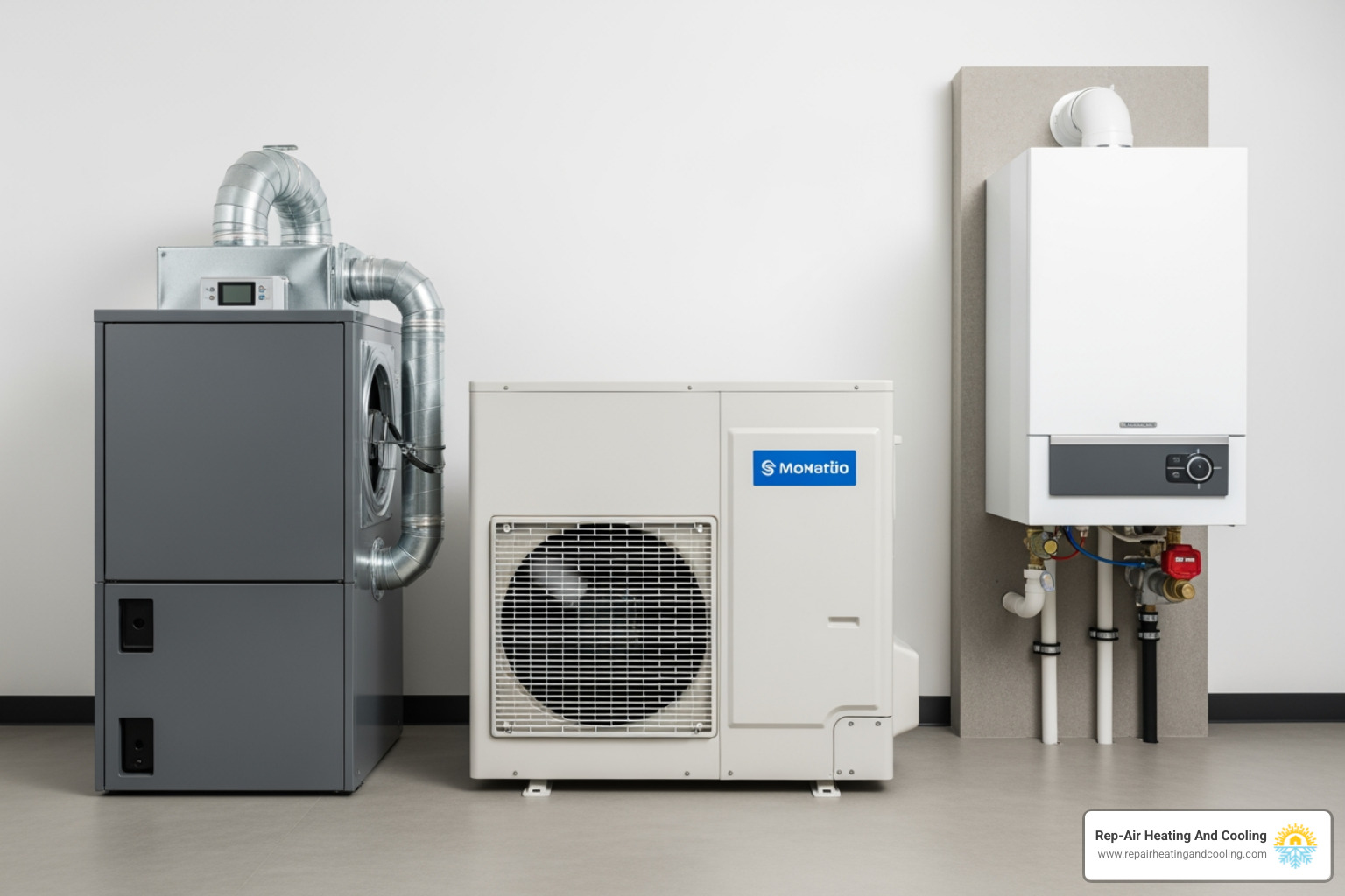 different heating systems side-by-side - heat pump replacement langley bc