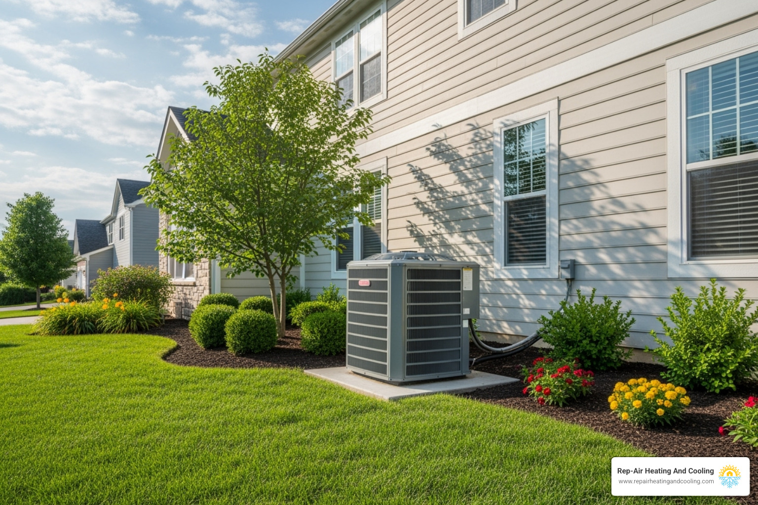 a clean outdoor AC unit and surrounding area - ac repair richmond, bc a clean outdoor AC unit and surrounding area - ac repair richmond, bc