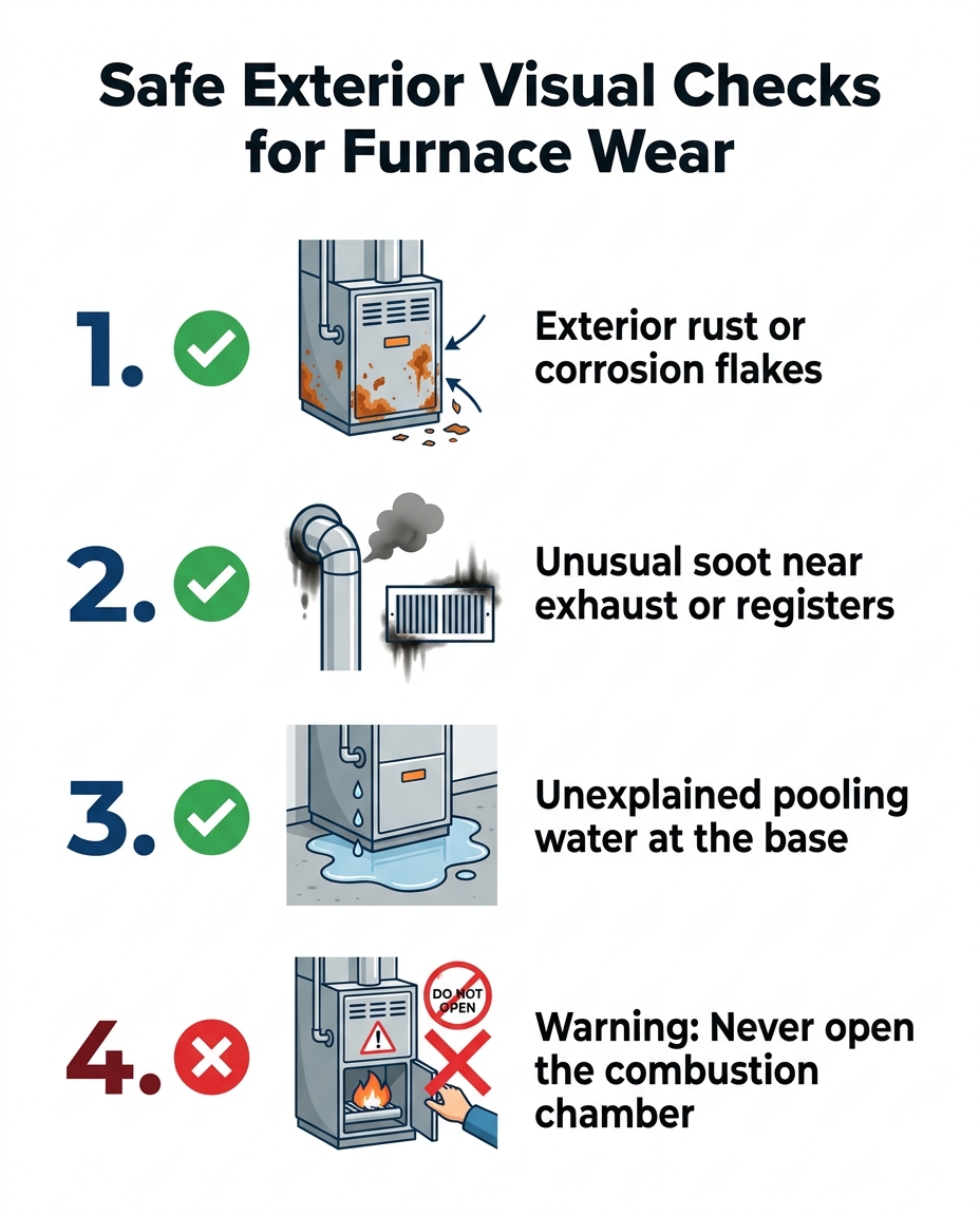 Safe Exterior Visual Checks for Furnace Wear