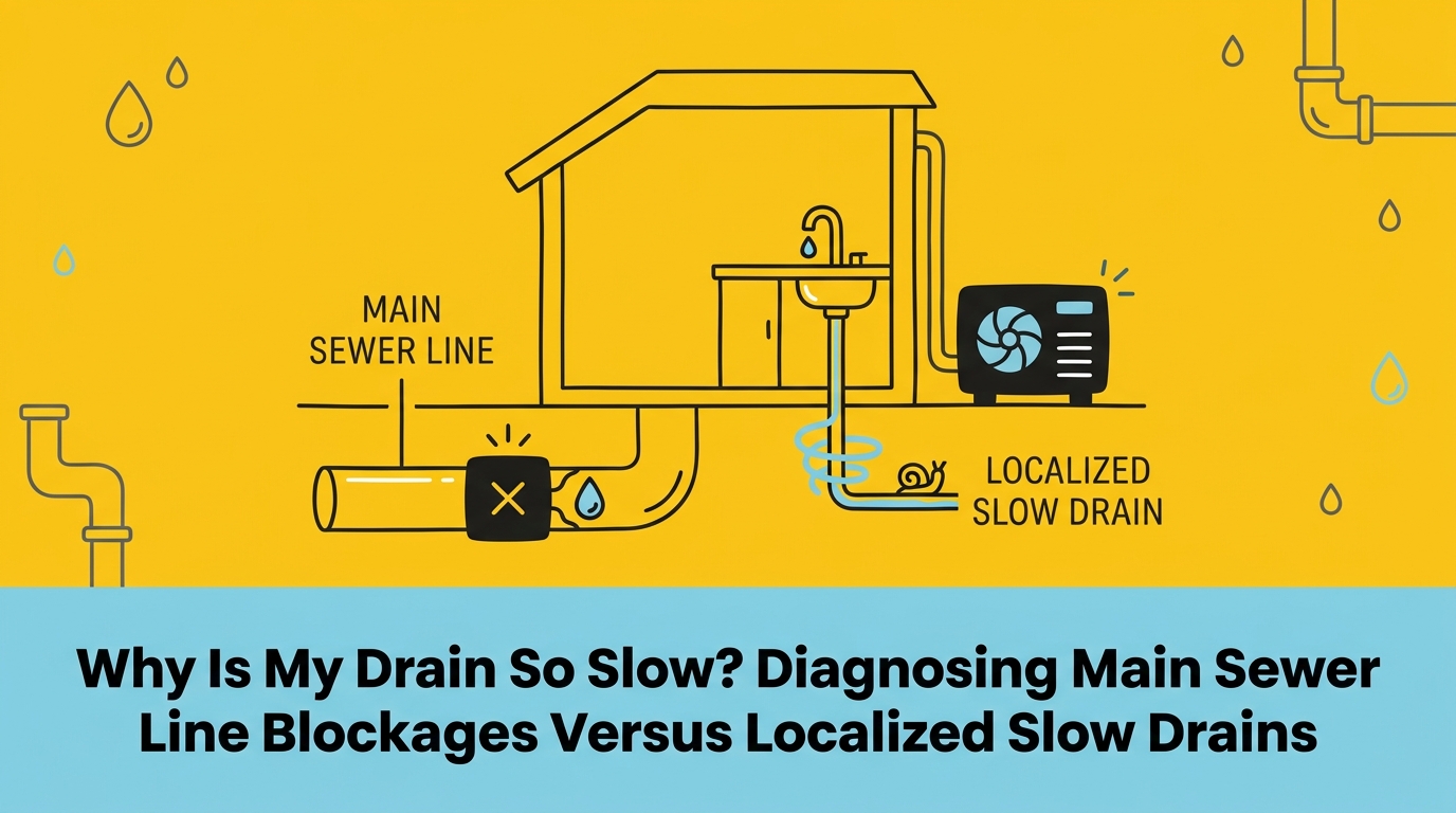 Why Is My Drain So Slow? Diagnosing Main Sewer Line Blockages Versus Localized Slow Drains — featured image
