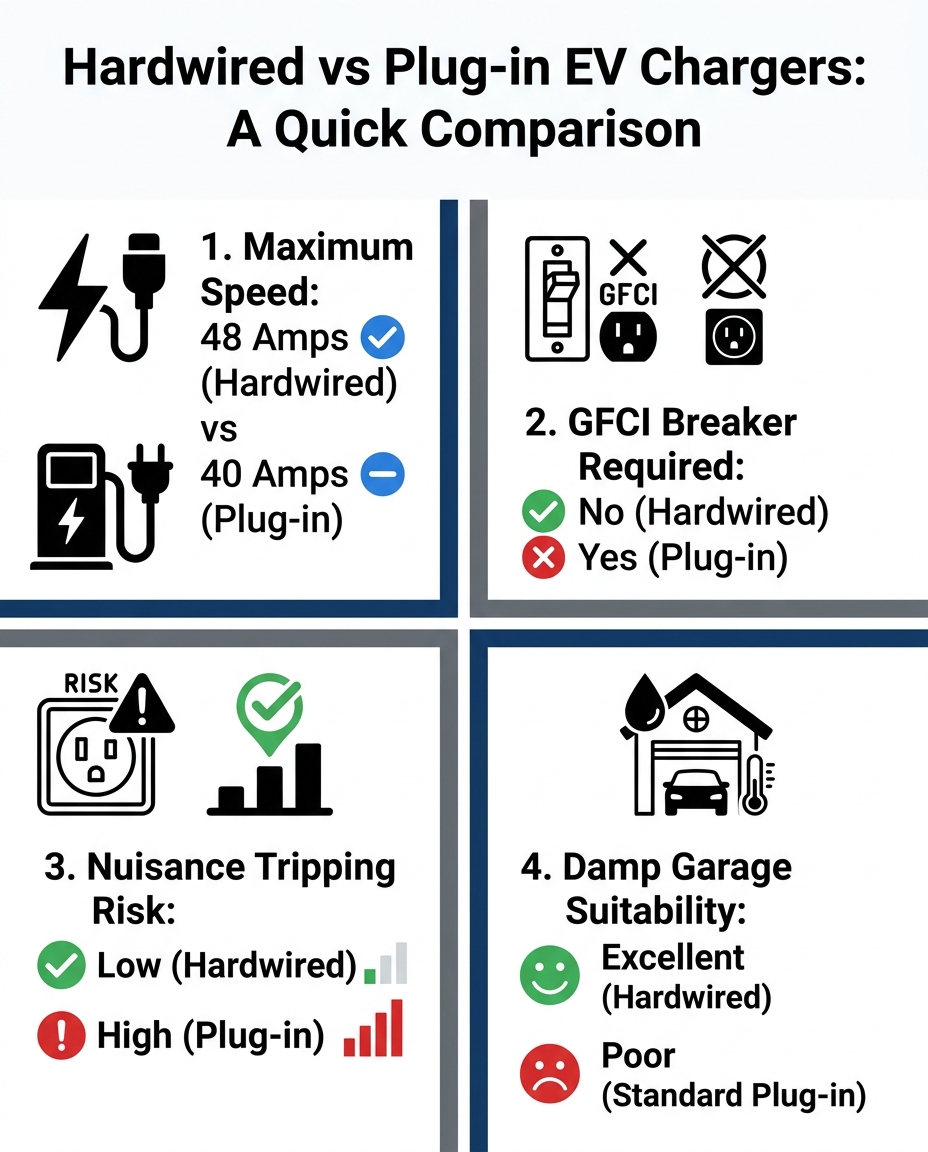 Hardwired vs Plug-in EV Chargers: A Quick Comparison