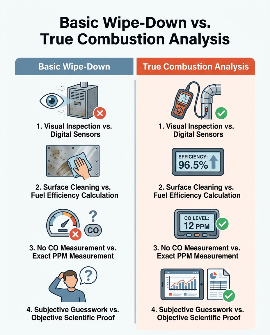 Basic Wipe-Down vs. True Combustion Analysis