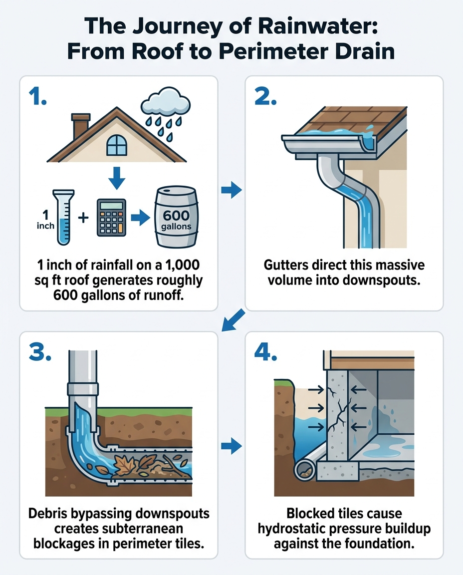 The Journey of Rainwater: From Roof to Perimeter Drain
