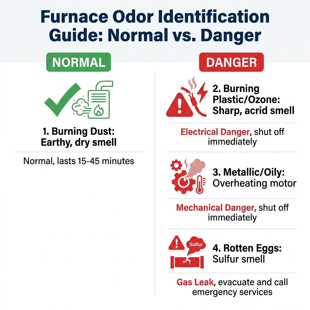 Furnace Odor Identification Guide: Normal vs. Danger