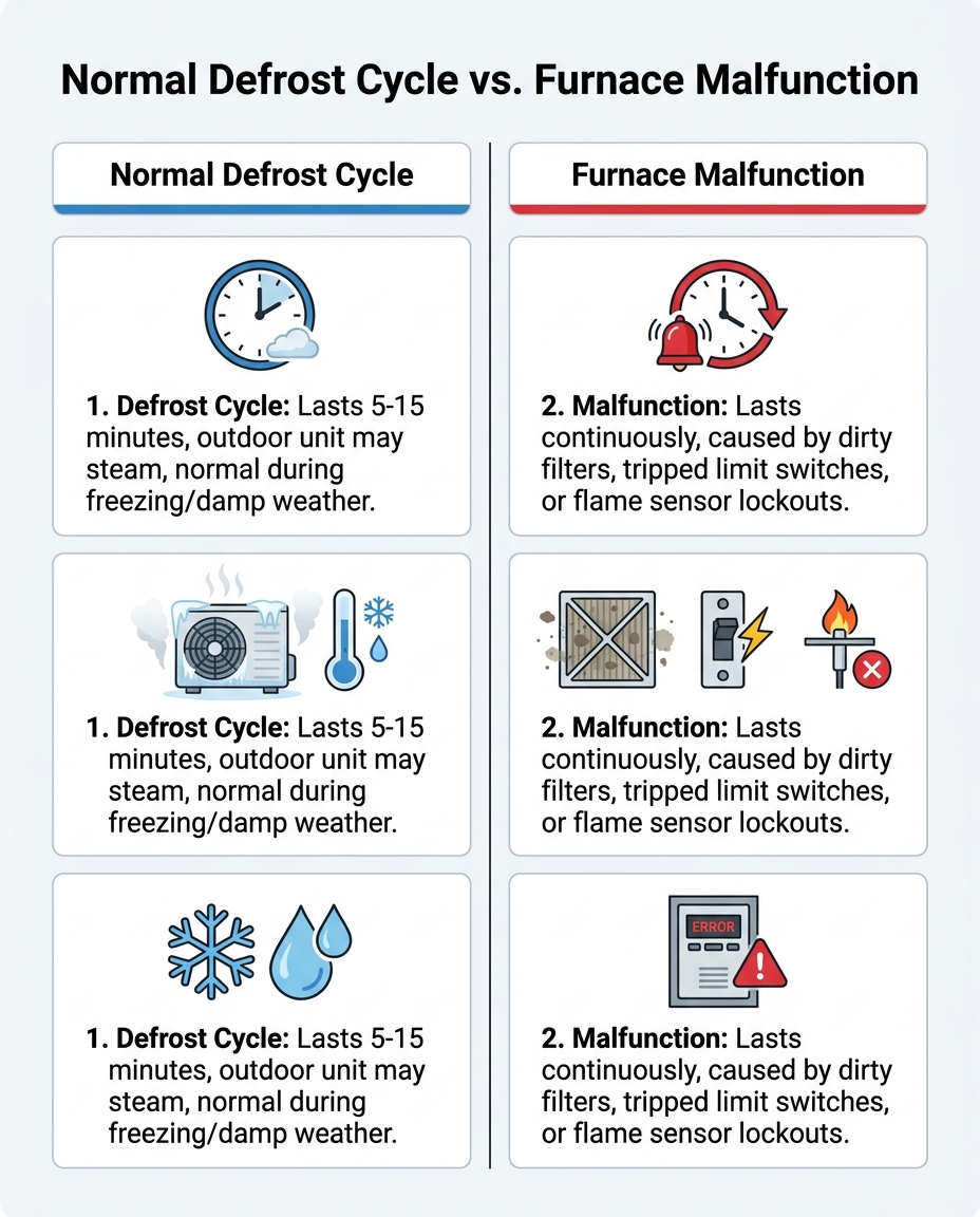 Normal Defrost Cycle vs. Furnace Malfunction