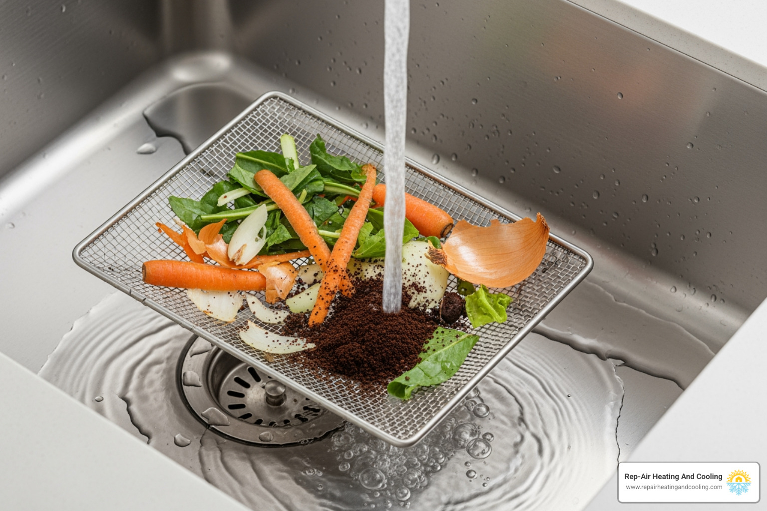 kitchen sink with a drain screen catching food particles - My kitchen sink has a slow drain. Who can I call for a fix in Walnut Grove? kitchen sink with a drain screen catching food particles - My kitchen sink has a slow drain. Who can I call for a fix in Walnut Grove?