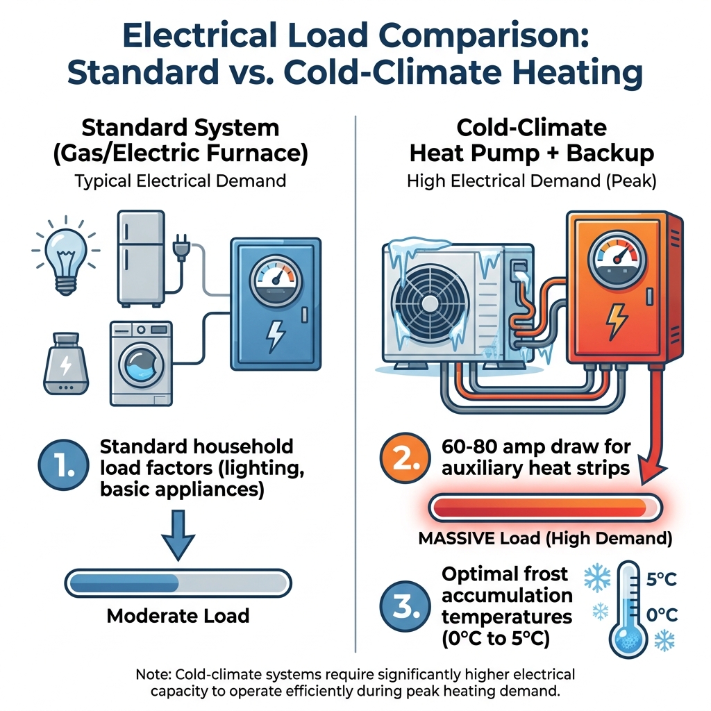 Electrical Load Comparison: Standard vs. Cold-Climate Heating