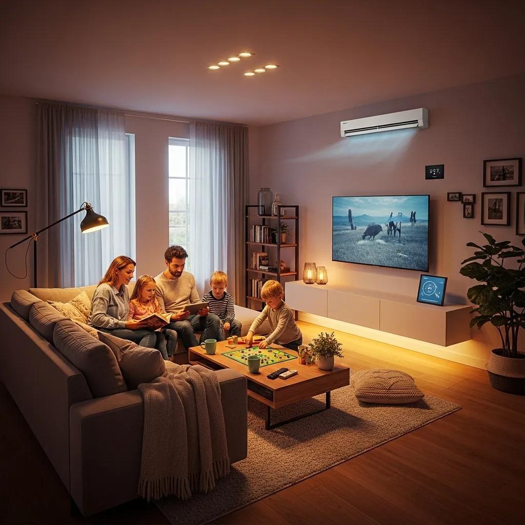Cozy living room with modern HVAC system highlighting home comfort solutions