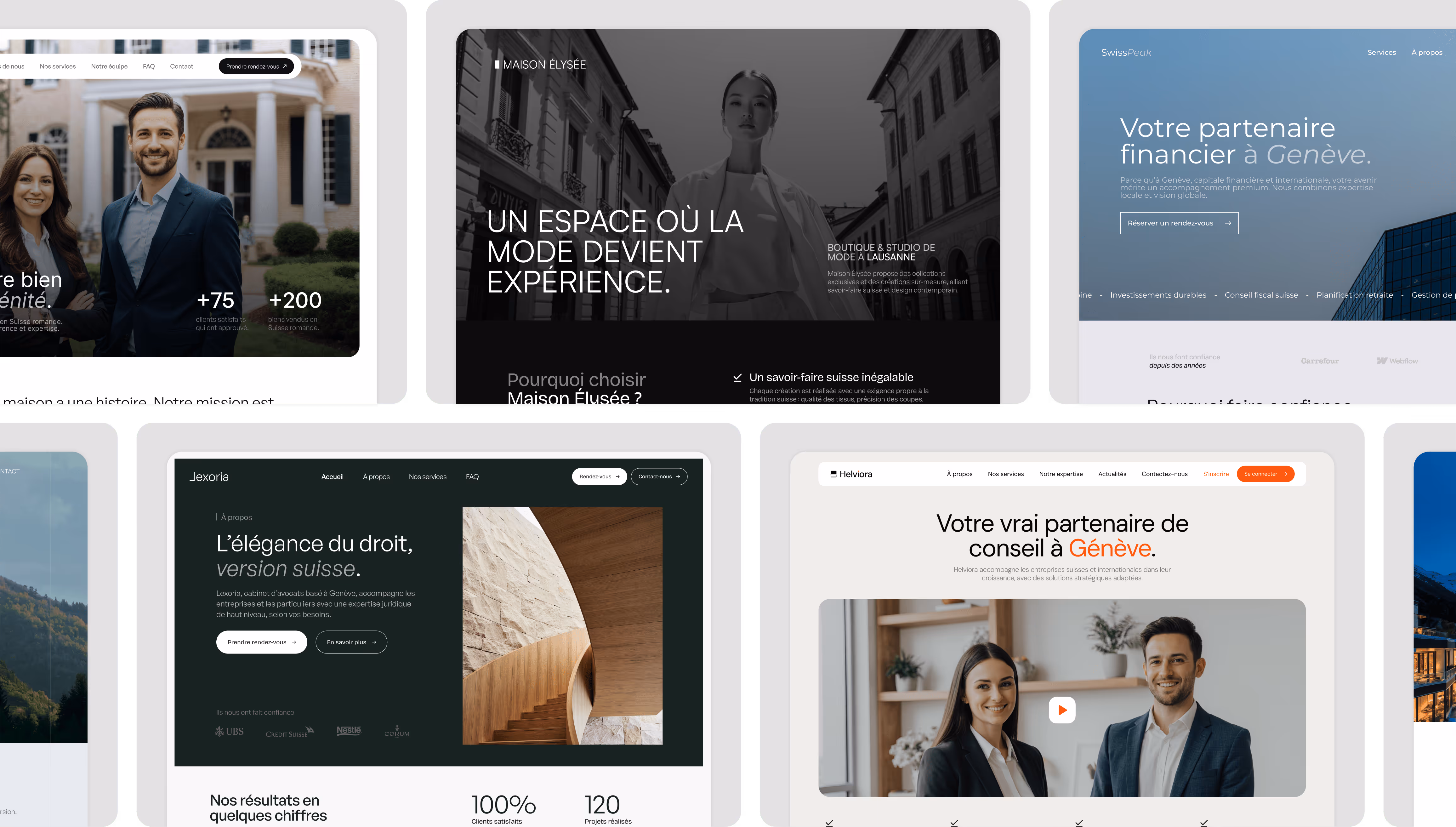 Montage des différents mock-ups d'Omena.