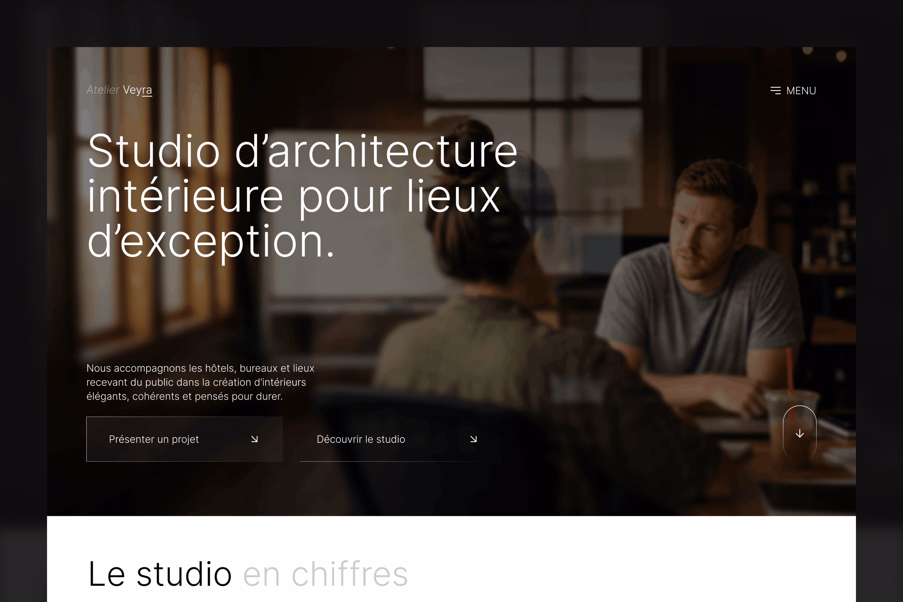 Mock up du site web Atelier Veyra
