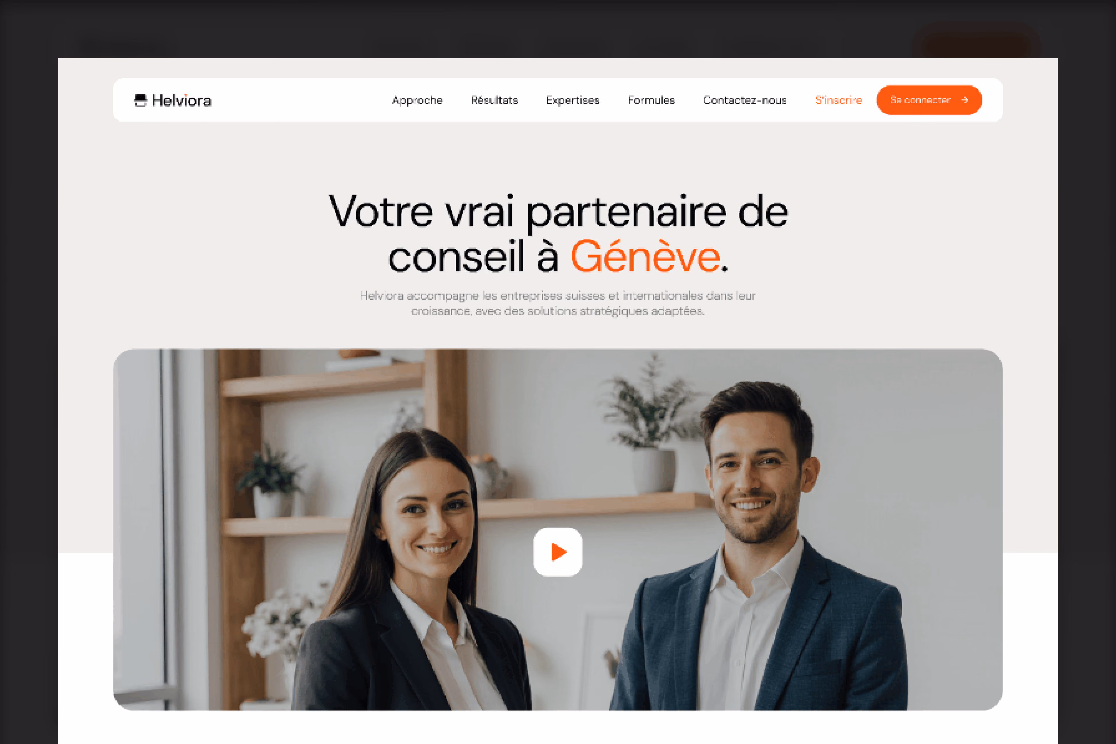 Mock up du site web Helvoria